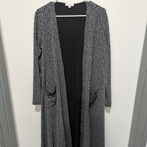 LuLaRoe Womens Grey Knit Long Sleeve Sarah Open Front Duster Cardigan M - Picture 1 of 3